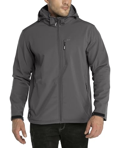 Veste Softshell Homme Contre le Froid 33,000ft Manteau Hiver Anti-vent et Pluie