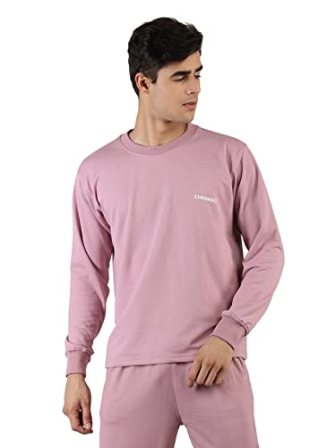Image of CHKOKKO Men's Terry Cotton Loose Fit Full Sleeves Regular Fit T-Shirt