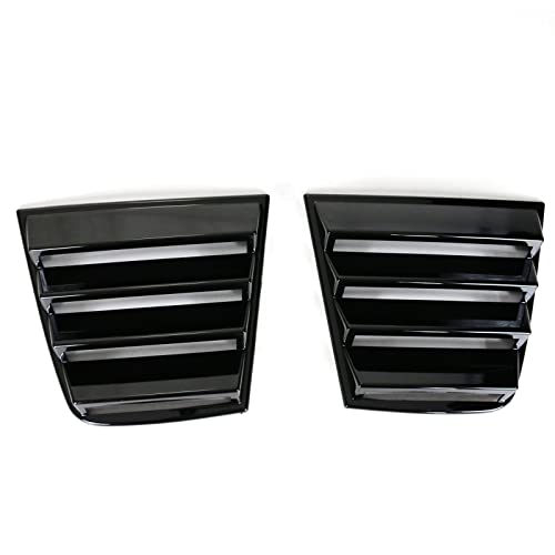 IKON MOTORSPORTS, Window Louver Compatible with 2011-2023 Dodge Charger, V1 Style Gloss Black Window Vents Guards Windshield Louvers Sun Rain Shade Cover, 2012 2013 2014 2015 2016 2017 2018 2019 2020