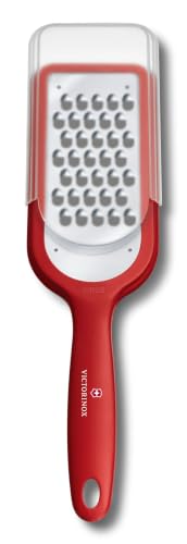 Victorinox Kitchen Grater, Coarse-Grained, for Citrus Fruit, Vegetables and Potatoes, Extra Sharp, Dishwasher Safe, Red