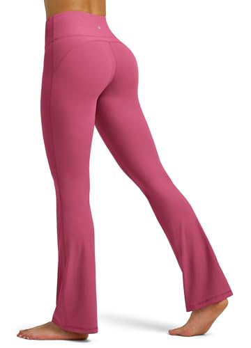 WILLIT Flared Leggings Damen Yogahose Hohe Taille Schlaghose Bootcut Sporthose Blickdicht Leggins Bootleg Arbeitshose mit Taschen 81cm Rose L WILLIT Flared Leggings Damen Yogahose Hohe Taille Schlaghose Bootcut Sporthose Blickdicht Leggins Bootleg Arbeitshose mit Taschen 81cm Rose L