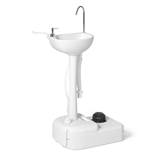 Giantex Portable Camping Sink with Soap Dispenser and Towel Holder, 19L Water Capacity with Rolling Wheels and Foot Pump for Outdoor Events, Gatherings, Camping, Portable Hand Wash Basin Stand