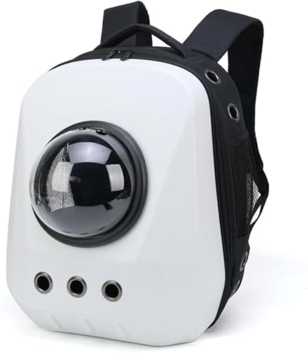 ペットキャリーバッグ 大型 猫リュック 耐荷重キャリーバッグ 宇宙船 カプセル 広々空間 小型犬用 軽量 ペットバッグ バッグ 猫犬兼用バックパック ペットリュックサック (ブラック) (ホワイト)