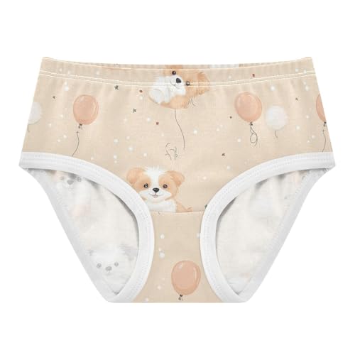 Wusikd Cute Dogs Flowers Girls' Underwear Cotton Green Girls Briefs Soft Toddler Underwear 2T