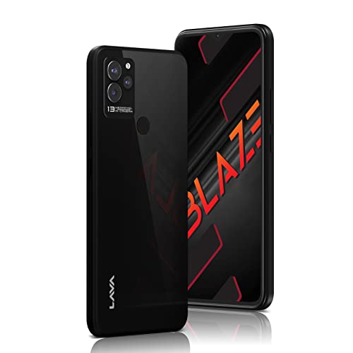 Image of Lava Blaze (Glass Black, 3GB RAM, 64GB Storage)| Premium Glass Back Design| 13 MP AI Triple Camera |Fingerprint Sensor| 5000 mAh Battery| Upto 6GB Expandable RAM