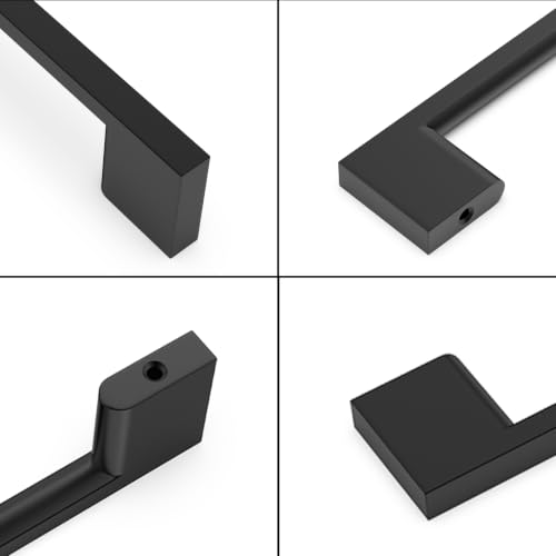 Image of 10 Pack 5 Inch(128mm) Cabinet Pulls Matte Black Kitchen Cabinet Handles Zinc Alloy Drawer Pulls Solid Cabinet Hardware