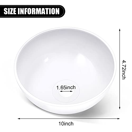 Image of Hortsun Lamp Shades for Floor Lamps 4 Pcs White Replacement Plastic Lampshade 2 Pack 1.65 inch Fitter 10 inch Diameter Bowl Shape 2 Pack 1.97 inch Bottom Size Horseshoe Shape for LED Torchiere Floor Lamps Upright