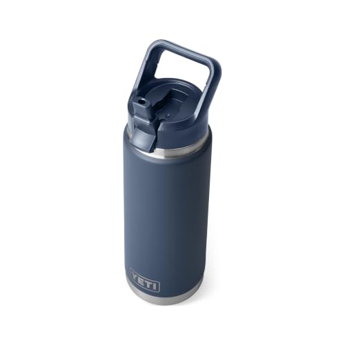 Image of YETI Rambler 26 oz Bottle, Vacuum Insulated, Stainless Steel with Color Matching Straw Cap