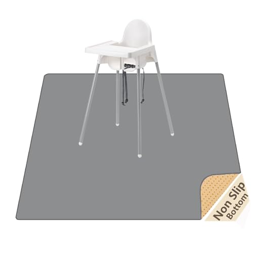 Image of Splat Mat for Under High Chair, Waterproof Washable High Chair Floor Mat | 51 inchx51 inch Reusable Splash Mat and Food Mat for Baby Meals, BLW, Crafts, Play. Non-slip Backing, Wipeable Floor Protector
