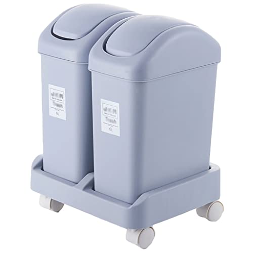 Poubelle double baril 11L tri sélectif grande capacité