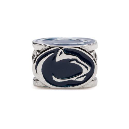 Stone Armory Pennsylvania State University charm for Women | navy Penn State 4-Sided Lion Logo Bead Charm | Pennsylvania State University Nittany Lions Jewelry | Perfect Penn State Gift for Fans, Students, Alumni | Fits Most Charm Bracelet Brands, Stainless Steel Epoxy, not-applicable