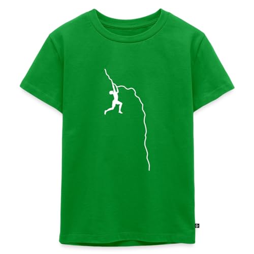 Spreadshirt Kletterer an Felswand Kinder Premium T-Shirt, 110/116 (4 Jahre), Grün