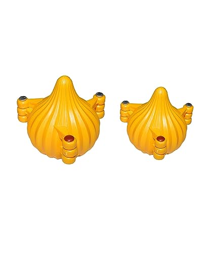Garden Of Arts Plastic 2 Pieces Small And Medium 3 Fold Modak Maker Mould For Ganpati, Diwali, Dussehra, And Other Festival, Orange
