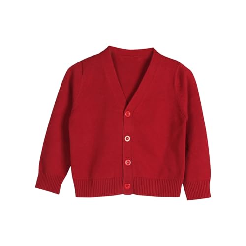 Toddler Boys Girls Knit Cardigan Sweater Long Sleeve V Neck 𝗨niforms Coat School Cardigans Fall Winter Sweaters