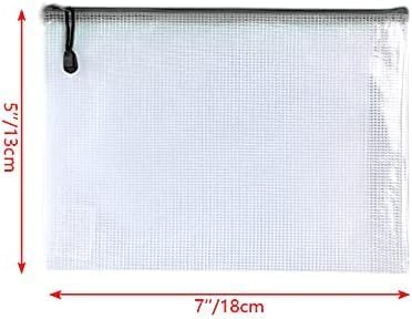 Oaimyy-20 PCS-5" x 7"-Mesh Zipper Pouch, Plastic Zip File Folders Puzzle Bags for Organizing,Office Supplies,Travel,Home Storage,Color - Image 2