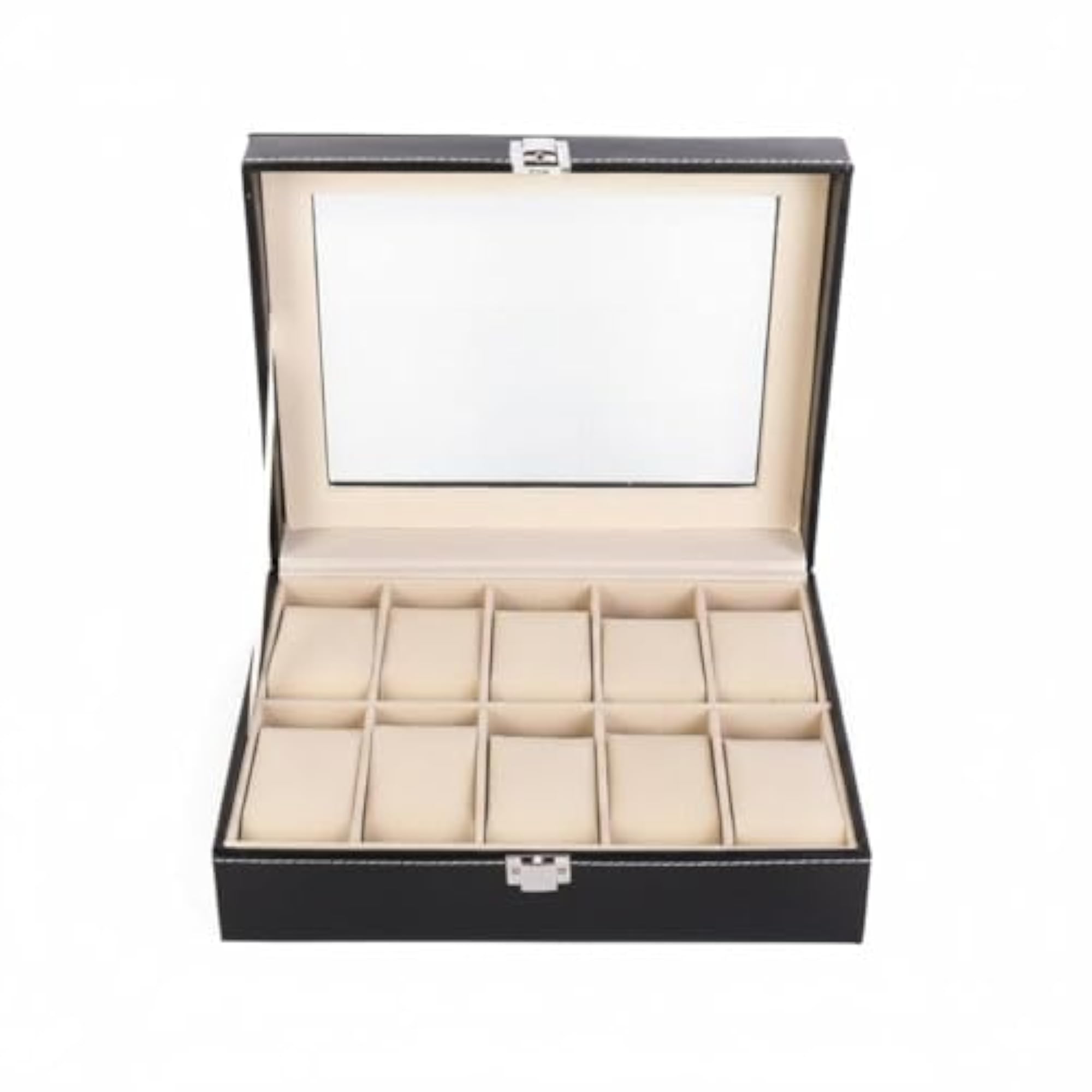 Transparent Window 10-Slot Watch Storage Box