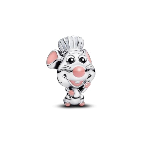MITSOKU 925 Sterling Silver Chef Mouse Dangle Charm | Cute Cartoon Bead Fits European Snake Chain Bracelets | Movie Fans Jewelry Gift