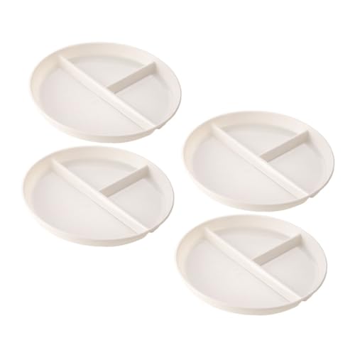 EXAOMBLE 4個 格餐? 食事用仕切り皿 高耐熱変形防止 ダイエット向け適量配 食品離 食洗機対応 家用ランチプレート 再利用可能