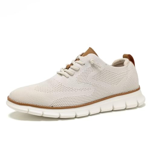 Zapatos Oxford cómodos para caminar sin calor: diseño transpirable de malla en color beige 46 EU 2
