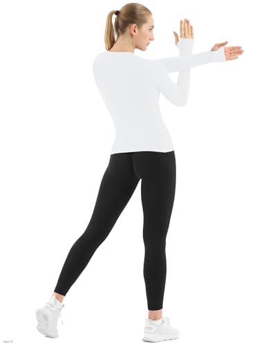 Image of MathCat Seamless Workout Shirts for Women Long Sleeve Yoga Tops Sports Running Shirt Breathable Athletic Top Slim Fit XS-XL