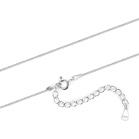 Sterling Silver 1mm Curb Necklace for Women Jewelry Gift 18 Inch Cover
