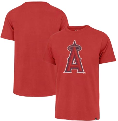 Image of 47 Brand MLB Men's Team Color Distressed Imprint Primary Logo Short Sleeve Baseball T-Shirt