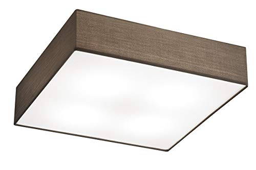 Preisvergleich Produktbild Trio Leuchten Deckenleuchte Embassy, nickel matt / stoffschirm braun, 603800414