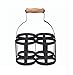 Price comparison product image Garden Trading Original Milk Bottle Holder For 4 Bottles Crafted in Blacked Powder Coated Steel & a Beech Handle | H24 X W17 X D18cm | Designed To Fit Standard 1 Pint Glass Bottles Only