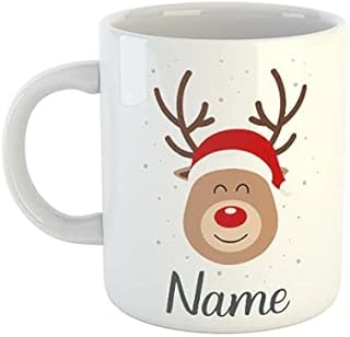 Rudolph Reindeer Personalised Name Mug | Rude Mugs | Christmas Mugs | Novelty Mugs | Funny Mugs | Office Mugs | Xmas Mugs | Secret Santa Gift | Novelty Gifts
