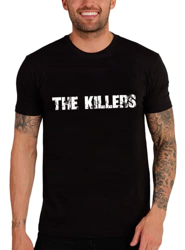 Camiseta Estampada para Hombre Los Asesinos – The Killers – T-Shirt Vintage Manga Corta Regalo Original Cumpleaños Diseño Gráfico Moda Negro Profundo L