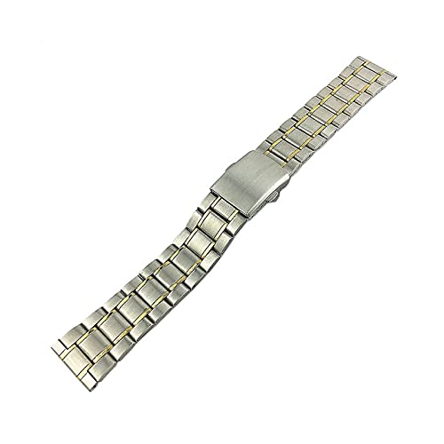 Watch Strap Metal Stainless Steel Strap Watch Band Flat Buckle Wrist Band Silver Gold, Silver Bracelet, 12 14 16 18 20 22mm