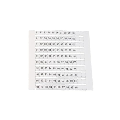 Bandes ZBFM5 numérotées 91-100 adaptées aux borniers STTB2.5 PTTB2.5