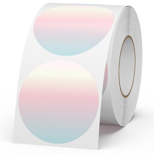 Étiquettes thermiques à pois dégradé rouge au design rond moderne