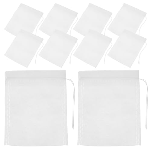 COLLBATH 100pcs Reusable Drawstring Spice Bags for Cooking Non-woven Tea Bags for Loose Leaf Tea Soup and Herbs Muslin Sachets for Multi-purpose Storage