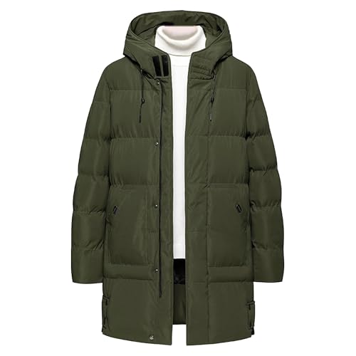 Manteau d'hiver à capuche homme veste matelassée zippée coupe-vent noire