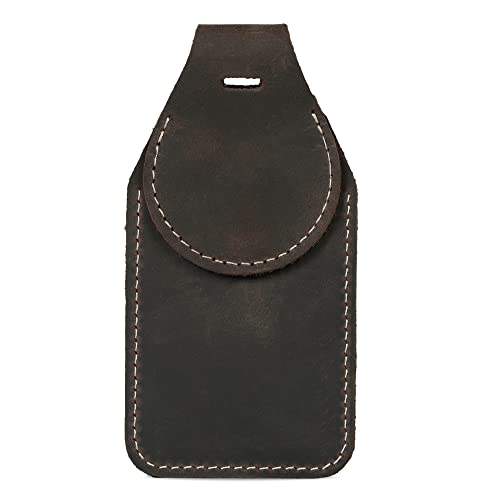 Londo Leder Luggage Tag with AirTag Holder - Leather ID Tag for Travel - Compatible with Apple AirTag, Chestnut - Image 2