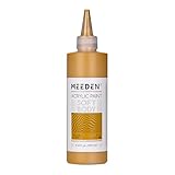 MEEDEN Soft Body Acrylic Paint: Yellow Ochre Matte Finish - 250ml/8.45oz Bulk Acrylic Colors in Ergonomic Bottle - Fluid Flow Art Paints for Artists Canvas Painting