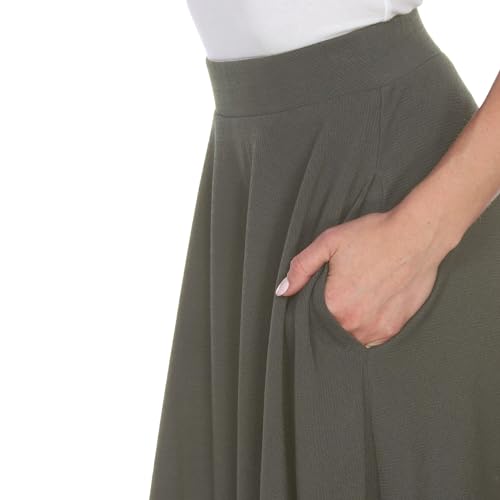white mark Women's High Waist Stretchy A-Line Flared Skater Skirt4