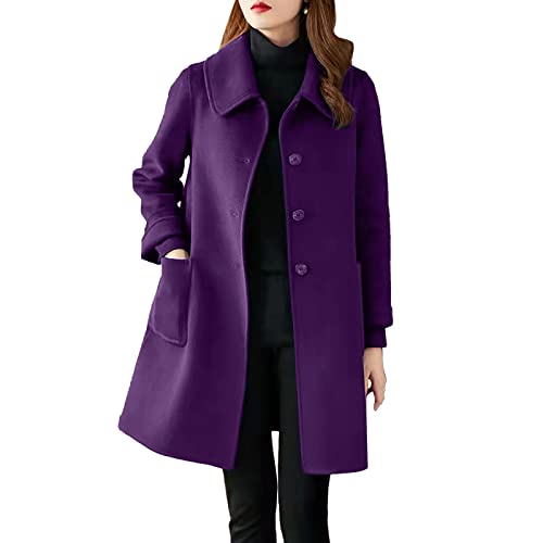 Manteaux en laine pour femme ample chaud veste mi-longue vintage hiver