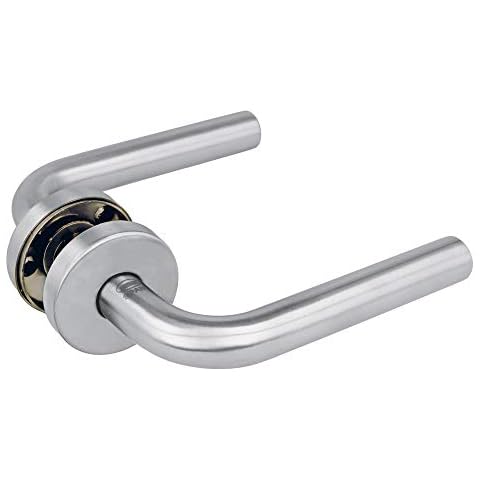 Amig -12230 Juego de manillas Modelo 4RX con roseta, Acero inoxidable 18/8 Cover