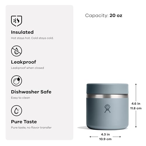 Image of Hydro Flask Food Jar - Insulated Stainless Steel, Snack Travel Container for Hot Food & Soup 20 Oz Capri Blue