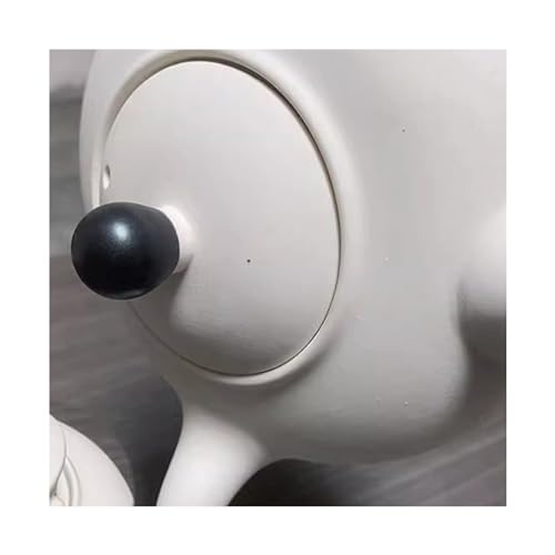 Set eléctrico de tetera cerámica blanca para hervir agua miniatura 4