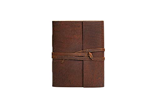 Leather-Notebook-Rustic-Handmade-Vintage-Leather-Bound-Journals-for-Men-and-Women-Leather-Craft-Unlined-Paper-300-Pages-Leather-Book-Diary-Pocket-Notebook-Diary-to-Write-in-75-x-10-Inch
