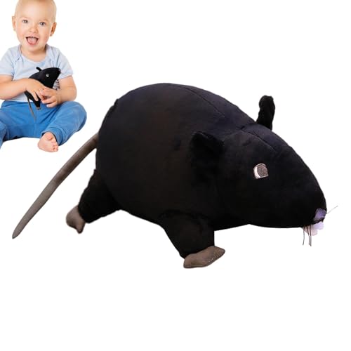 Duroecsain Peluche de ratas, peluche de ratas, peluche realista con ratones suaves de peluche, broma falsa para fiestas, juguete para gatos para el primero de abril
