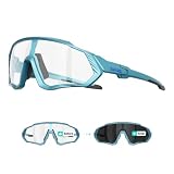 KAPVOE Occhiali Ciclismo Fotocromatici Uomo Donna Trasparente a Nero K9408