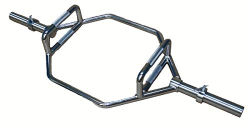 Mega Olympic Shrug Bar with Two 32 mm dia Handles with 11.5 Inch Sleeves & Collars designed to hold heavy weights in place.