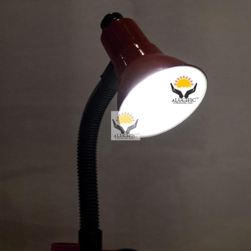 Image of Flexible Red Desk Lamp with Adjustable Neck - Study & Reading Light| B22 Holder| Including 5W Bulb| Pack of 1