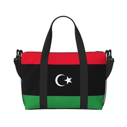 Libyan flag print Travel Duffel Bag,workout duffel bag, overnight shoulder Bag,Weekender Bag for Women Men2