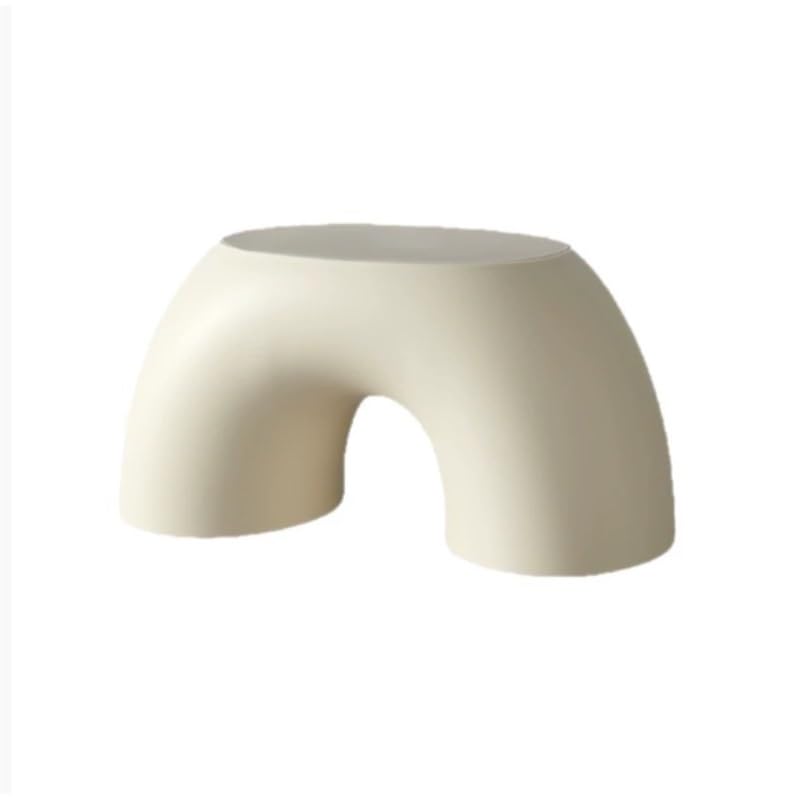 Step Stools Plastic Ring Step Stool with Resistant Base Multifunctional Footstool for Living Roome Shoe Changing with Ergonomic Design Ladders(White)