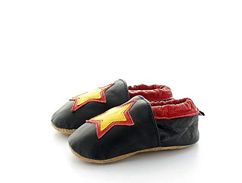 Liloopop Chaussons Bébé Cuir Souple Boum (6 à 12 Mois), Noire Cover